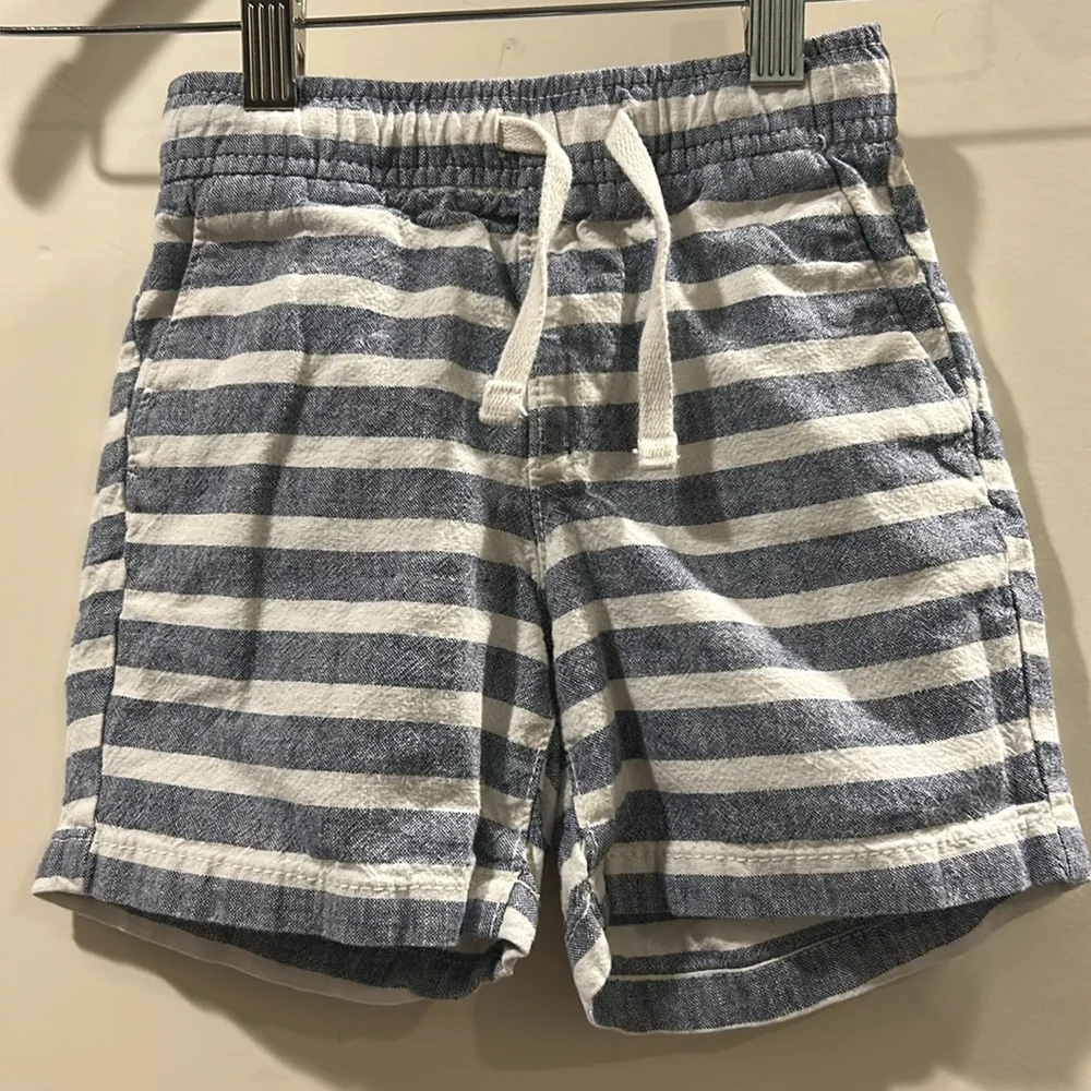 Gap Baby linen blend striped drawstring shorts pockets boys size 3 yrs toddler